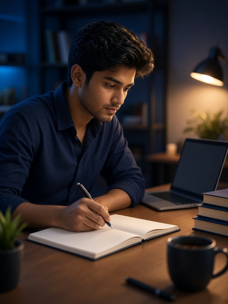 Student preparing for CAT with focused study materials